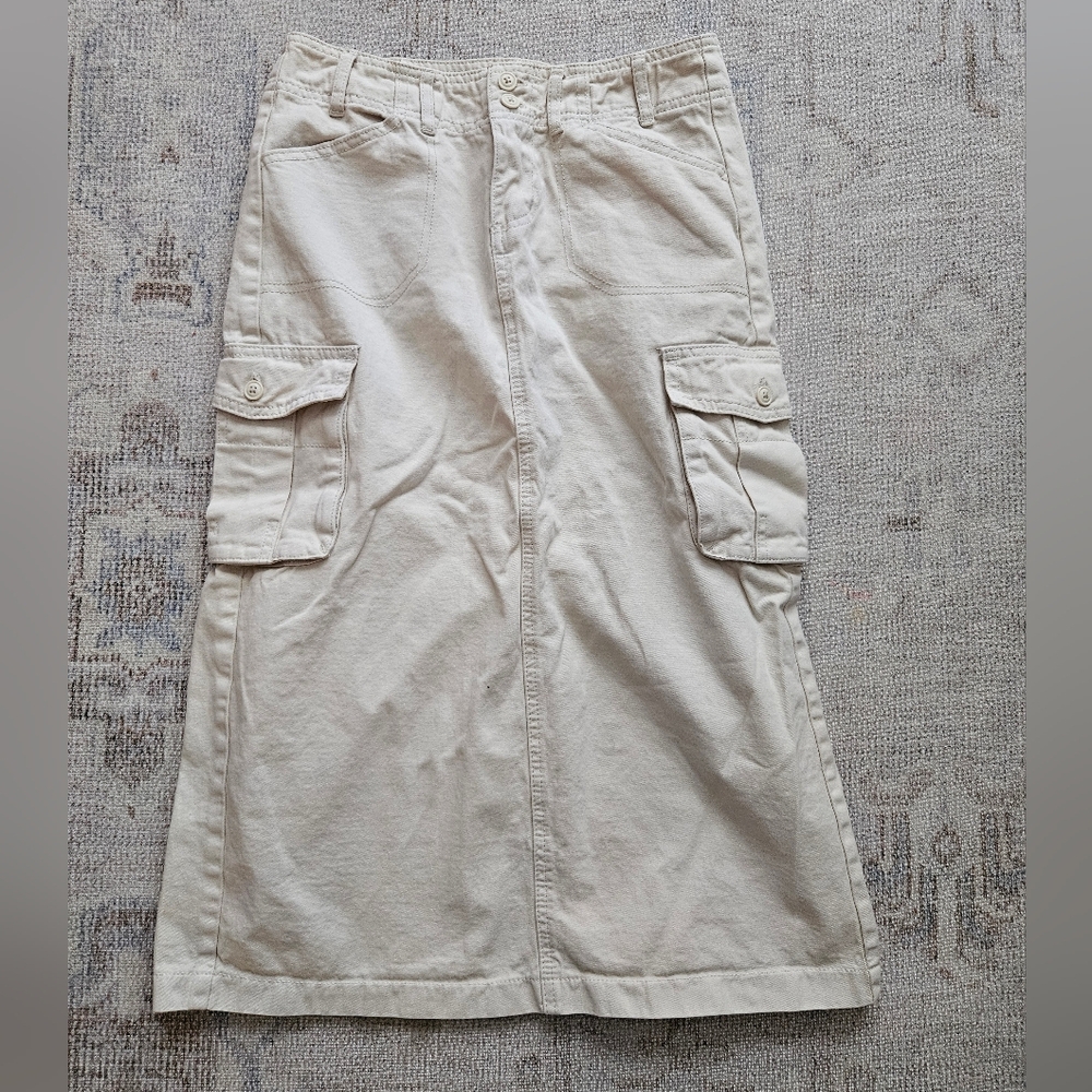 John Galt Beige Cargo Maxi Skirt